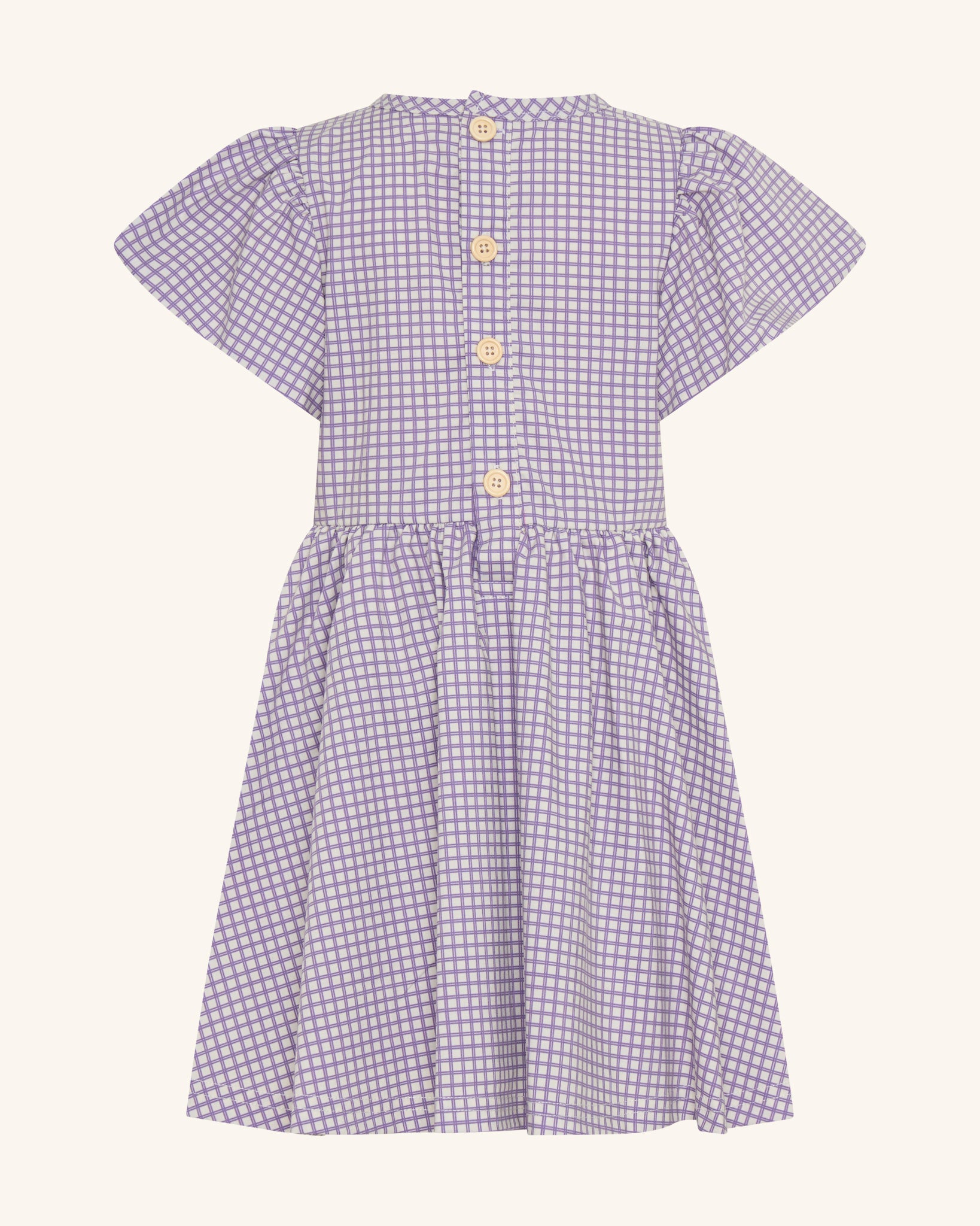 Robe lilas à manches bouffantes et nœud