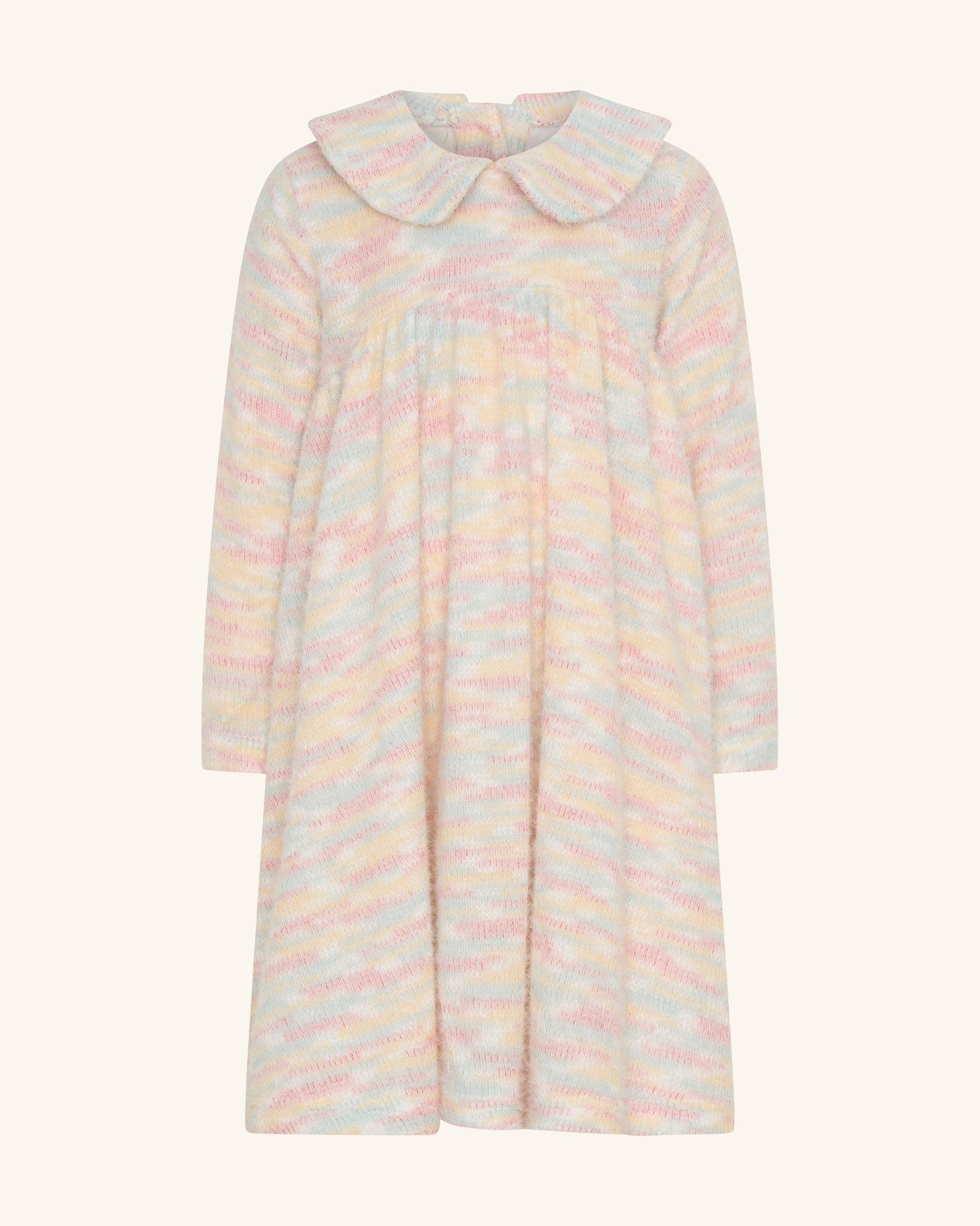 Robe à volants en maille à col étagé