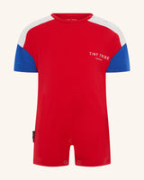 Combinaison short à épaules dénudées et segment central