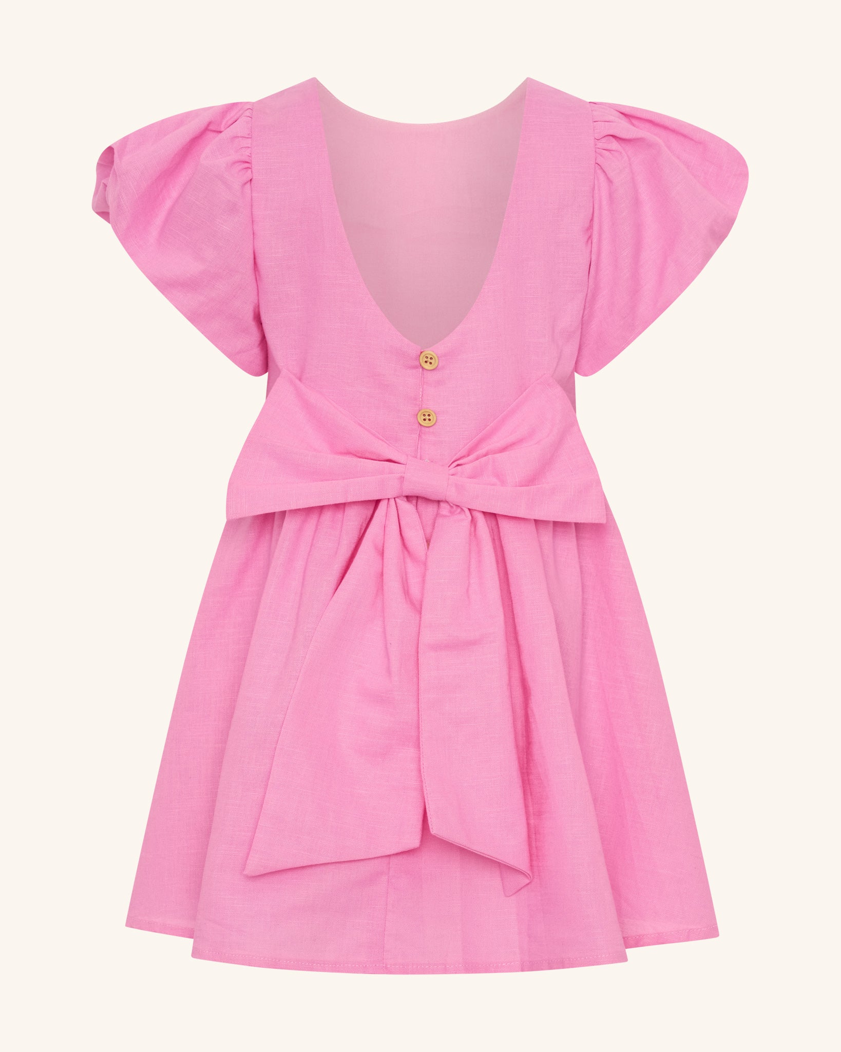 Puff Sleeve Bow Dress