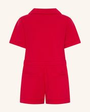 Piping Playsuit Red