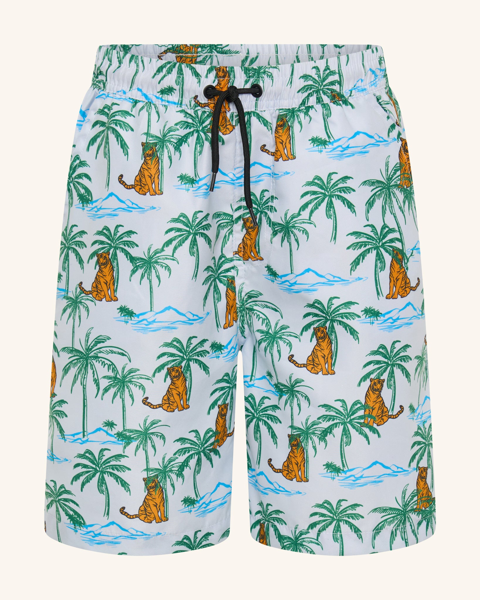 Grey All Over Print Swim Short