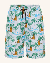 Grey All Over Print Swim Short