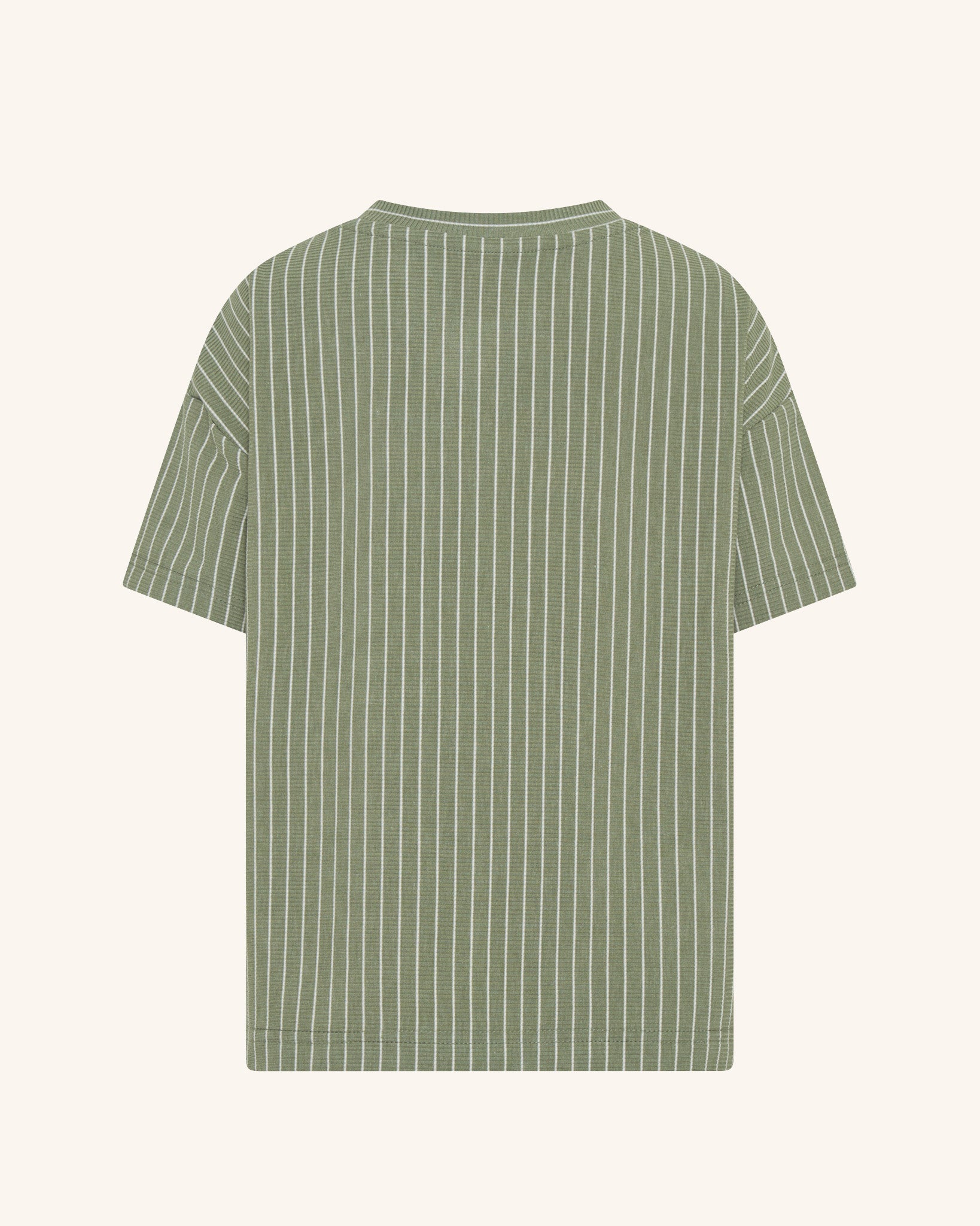T-shirt côtelé à rayures vertes