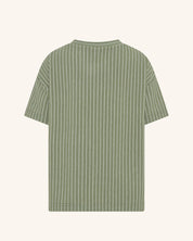 T-shirt côtelé à rayures vertes