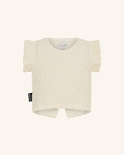 Haut en coton froncé à volants et dos croisé