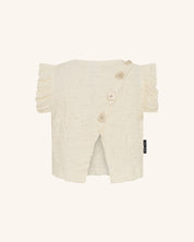 Haut en coton froncé à volants et dos croisé