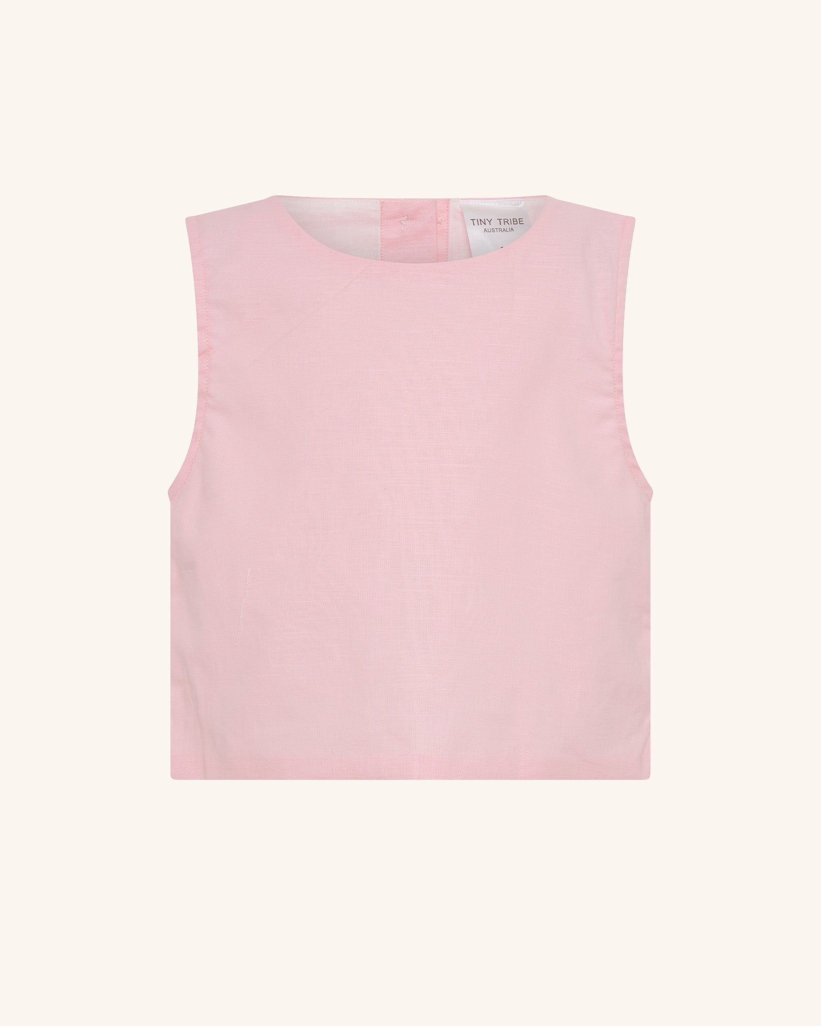 Linen Piping Crop Top