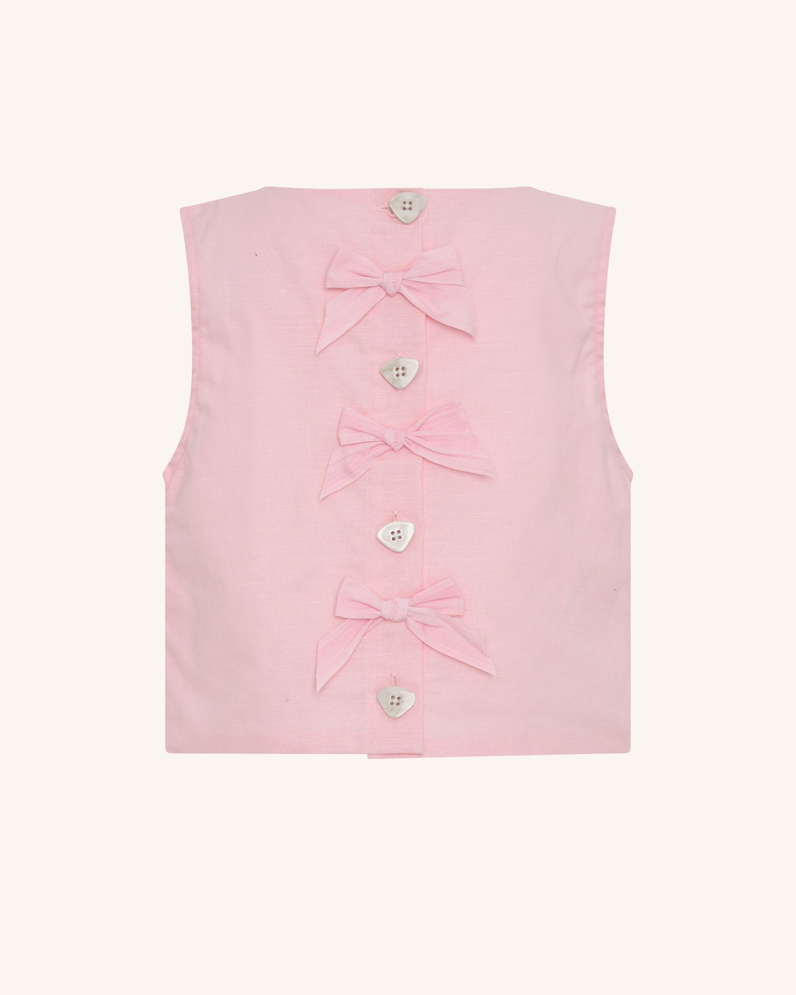 Linen Piping Crop Top