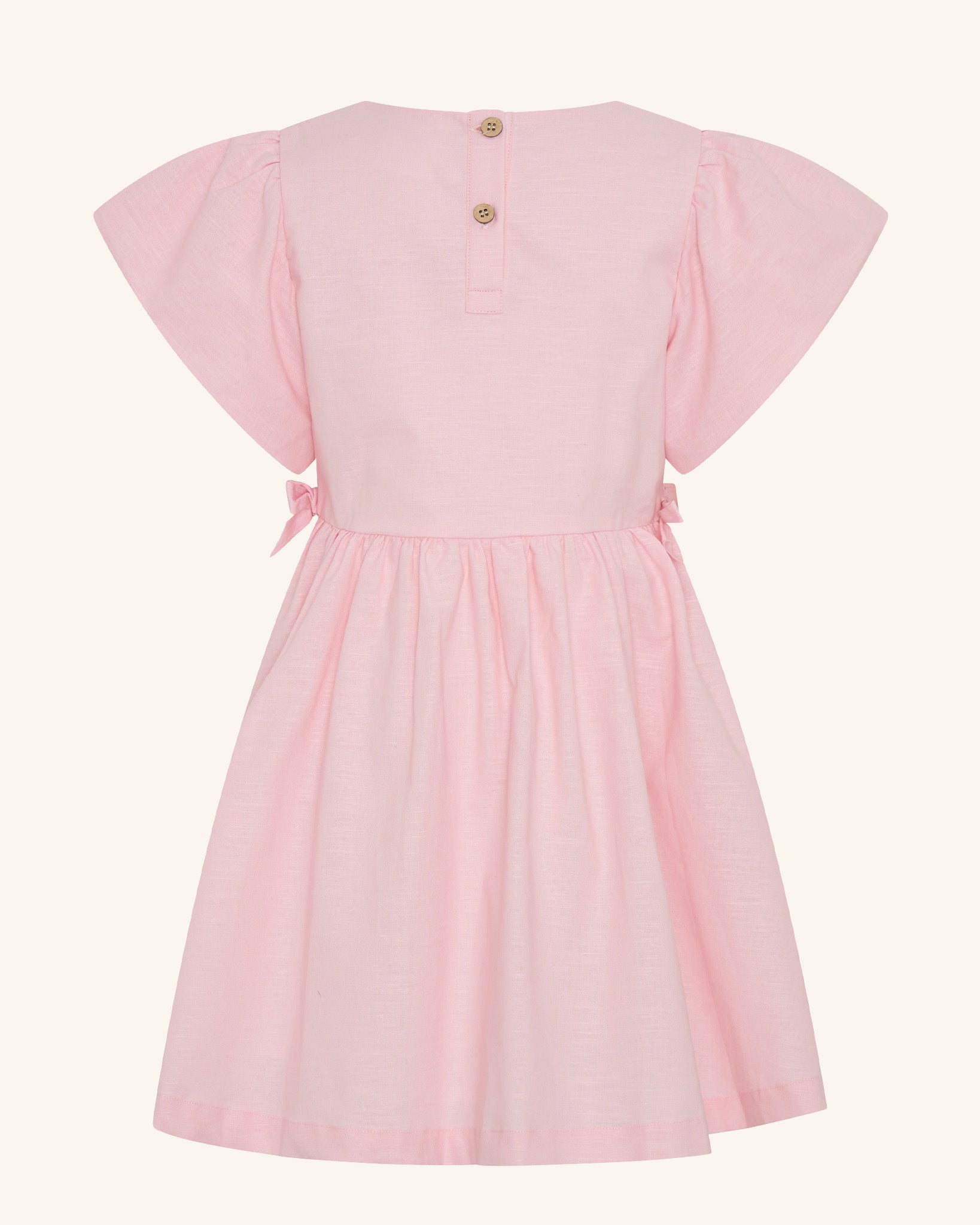 Robe de princesse en lin à manches bouffantes et nœud