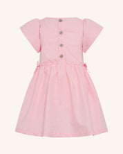 Linen Puff Sleeve All-In-One Dress