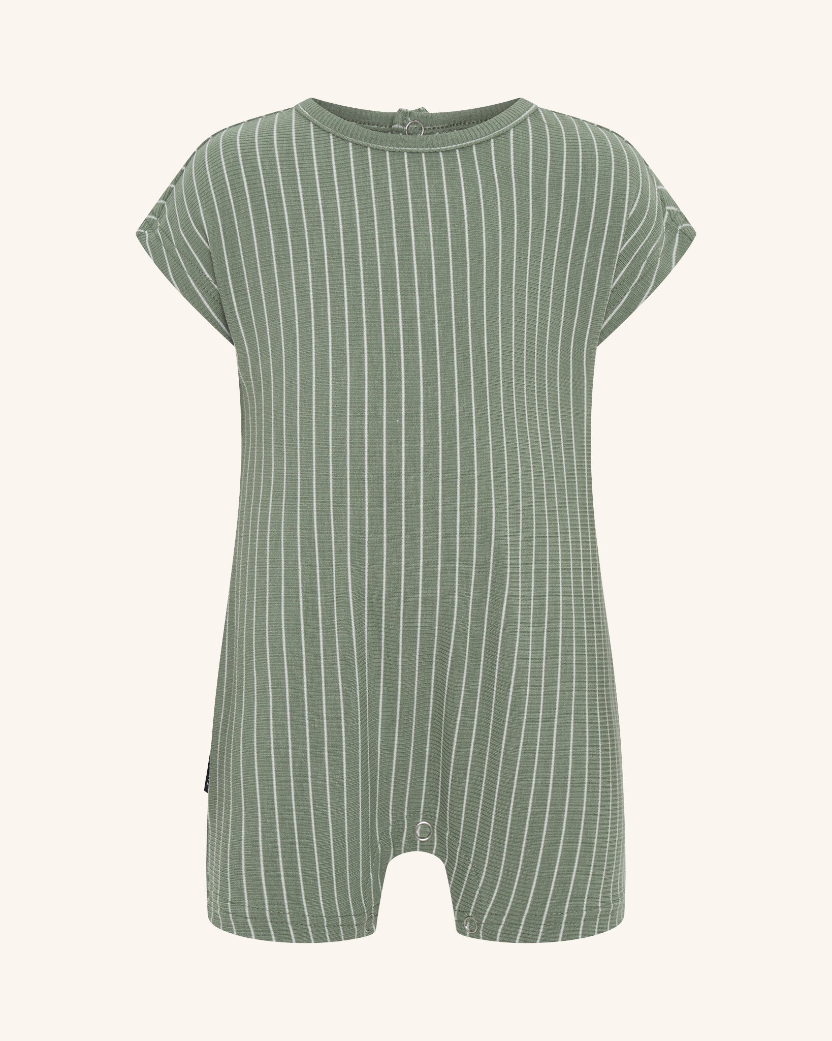 Combinaison à rayures côtelées verte