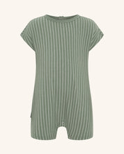 Combinaison à rayures côtelées verte