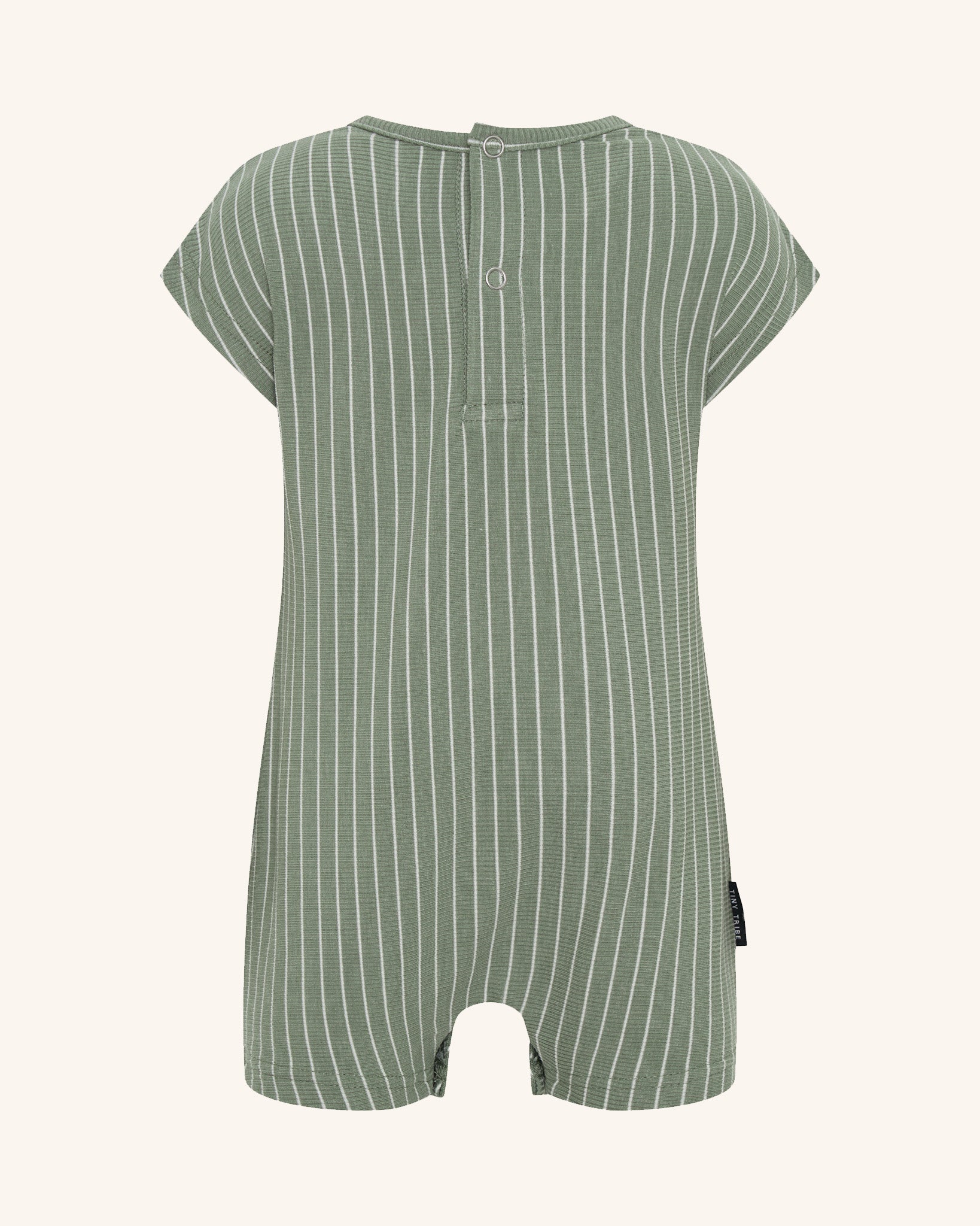 Combinaison à rayures côtelées verte