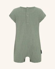 Combinaison à rayures côtelées verte