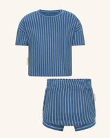 Ribb Stripe Set Blue