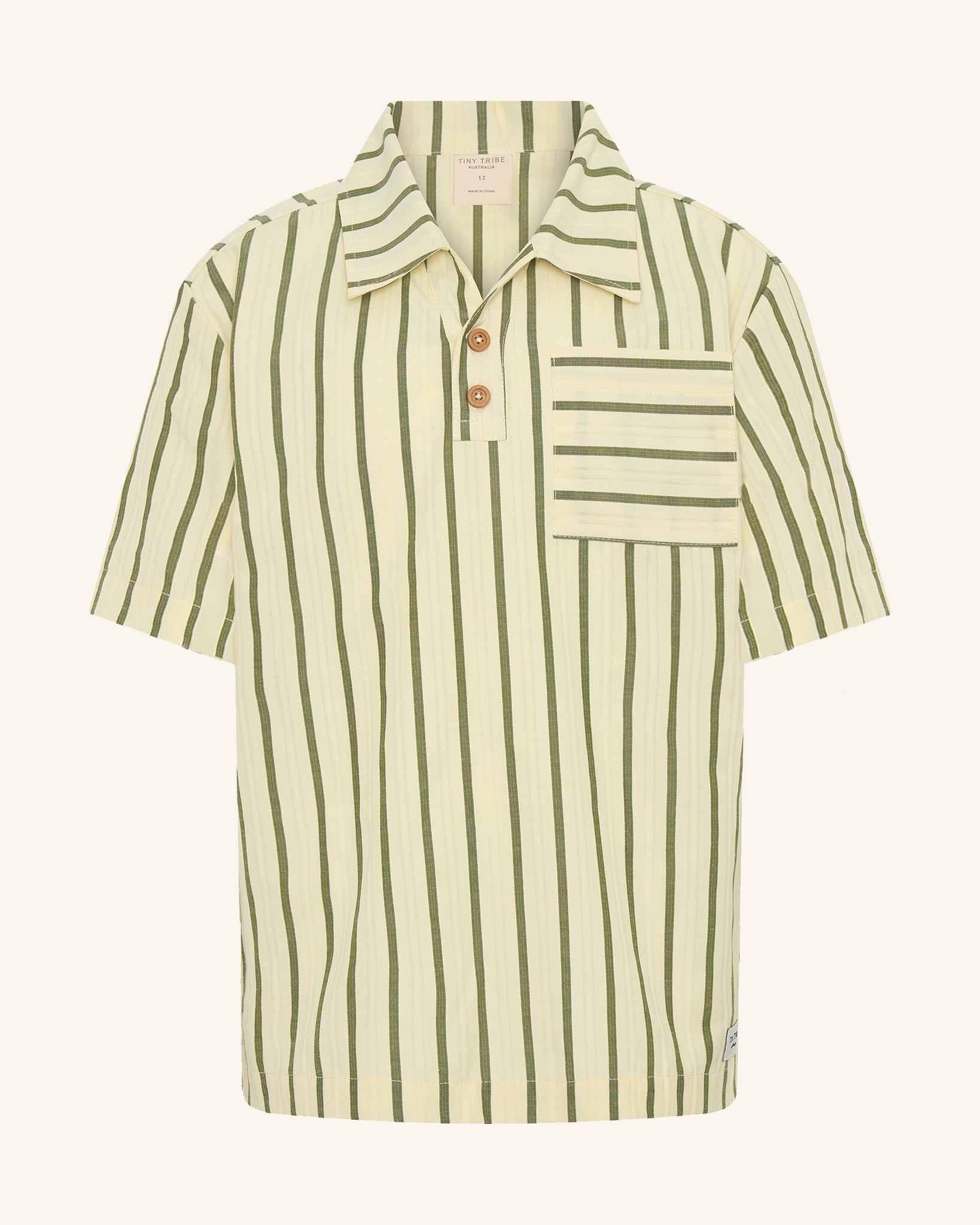 Vertical Stripe Polo Shirt