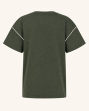Green Piping Drop Shoulder Tee