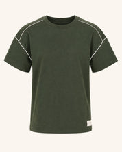 Green Piping Drop Shoulder Tee