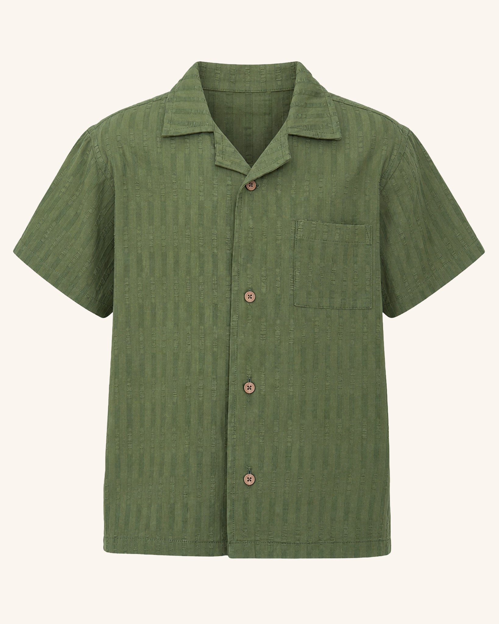 Green Textured Button Shirt
