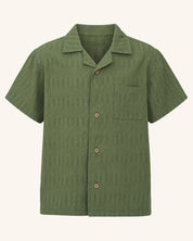 Green Textured Button Shirt