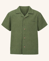 Green Textured Button Shirt