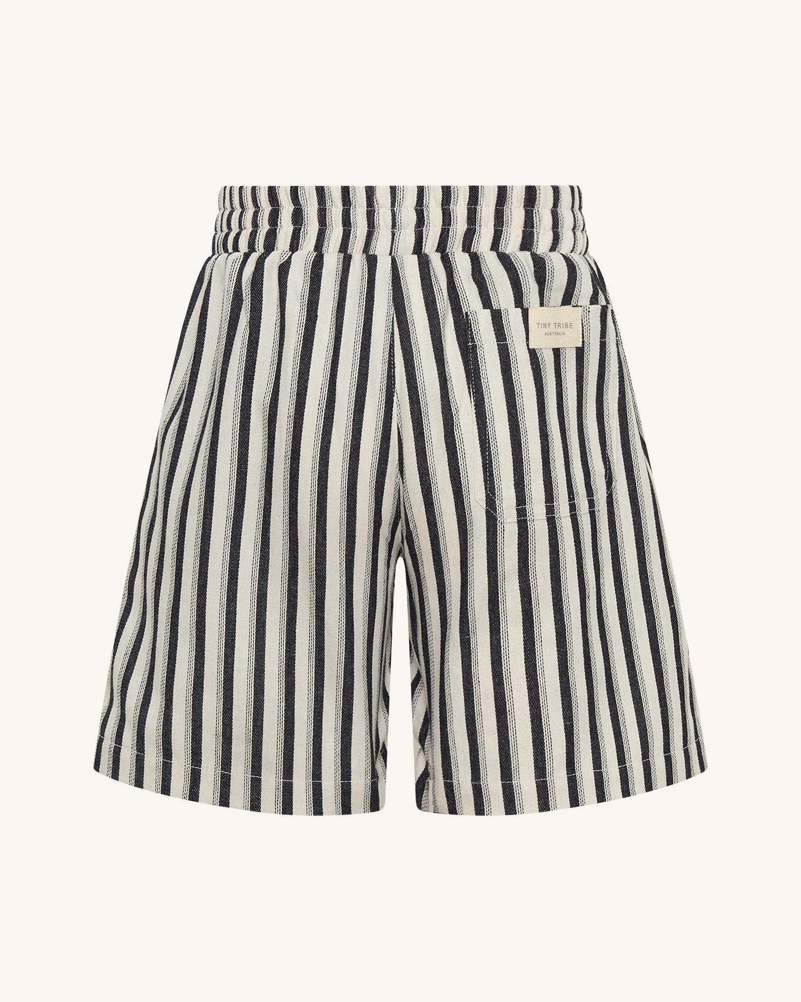 Black and White Relaxed Stripes Short