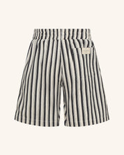 Black and White Relaxed Stripes Short
