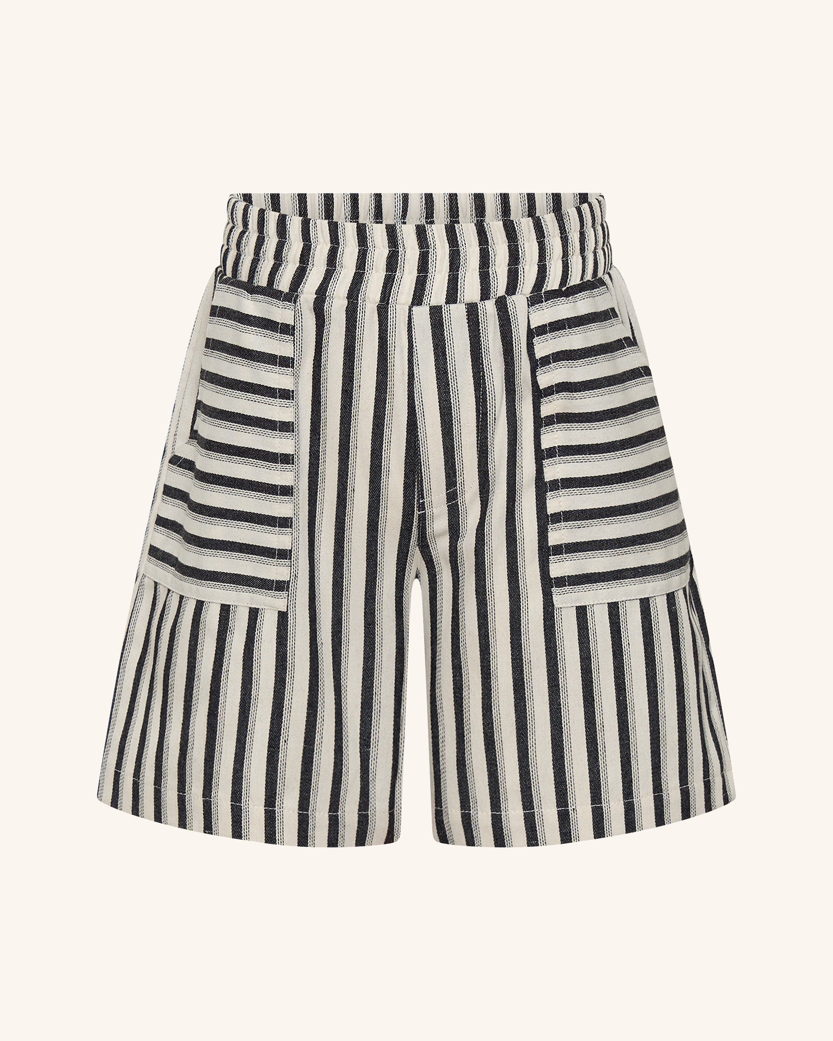 Black and White Relaxed Stripes Short
