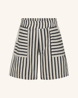 Black and White Relaxed Stripes Short