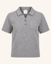 Grey Marle Knit Polo
