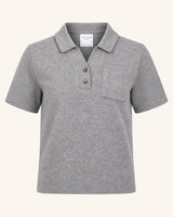 Grey Marle Knit Polo
