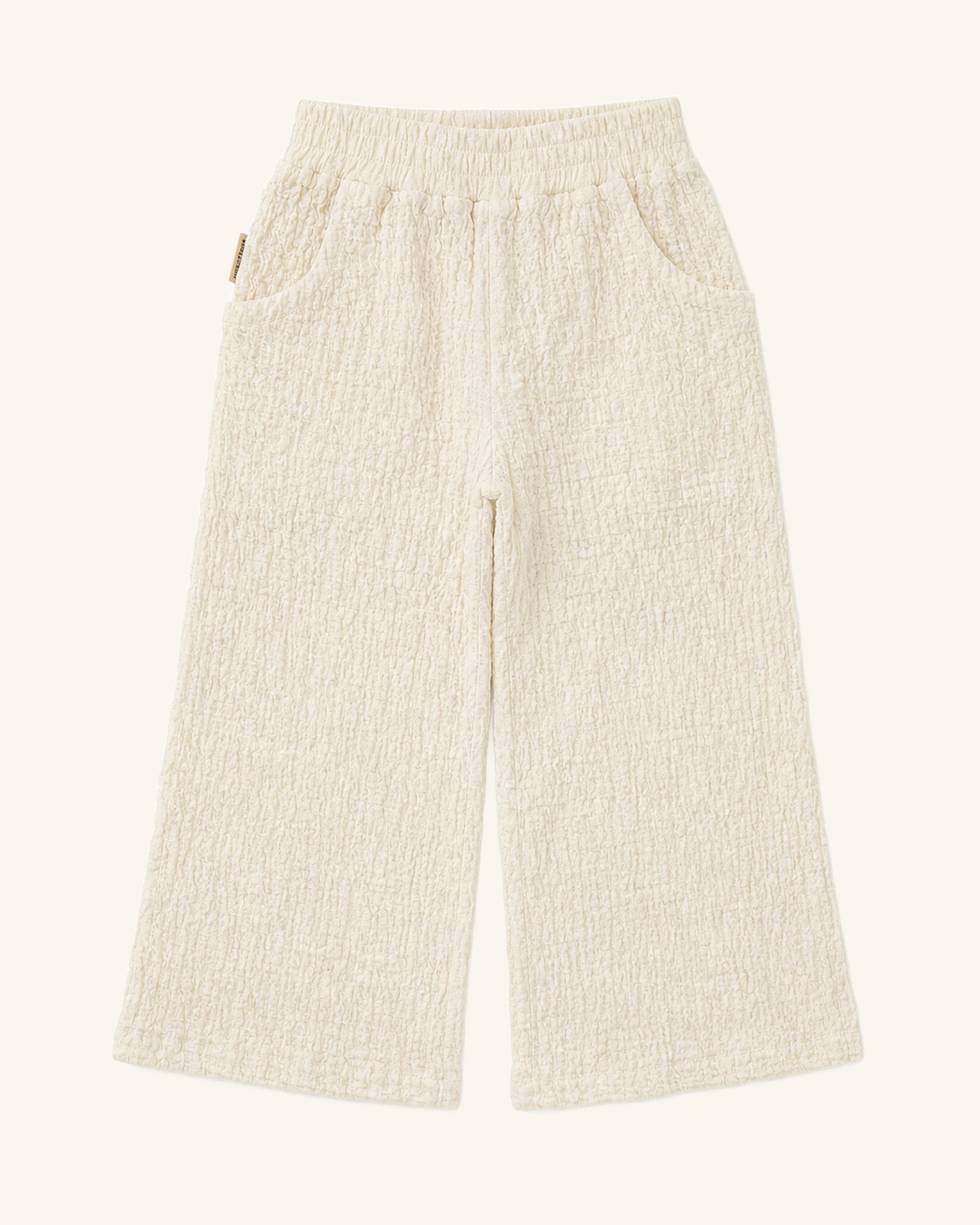 Cotton Scrunch Relaxed Wide Leg Pant