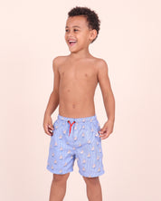 Short de bain à rayures banane