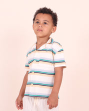 T-shirt à col rayé