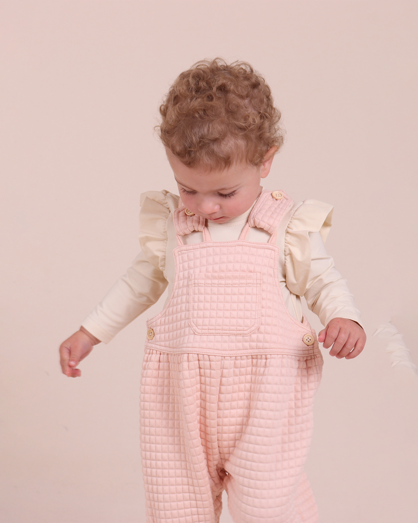 Cream Waffle Dungaree