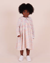 Robe à volants en maille à col étagé