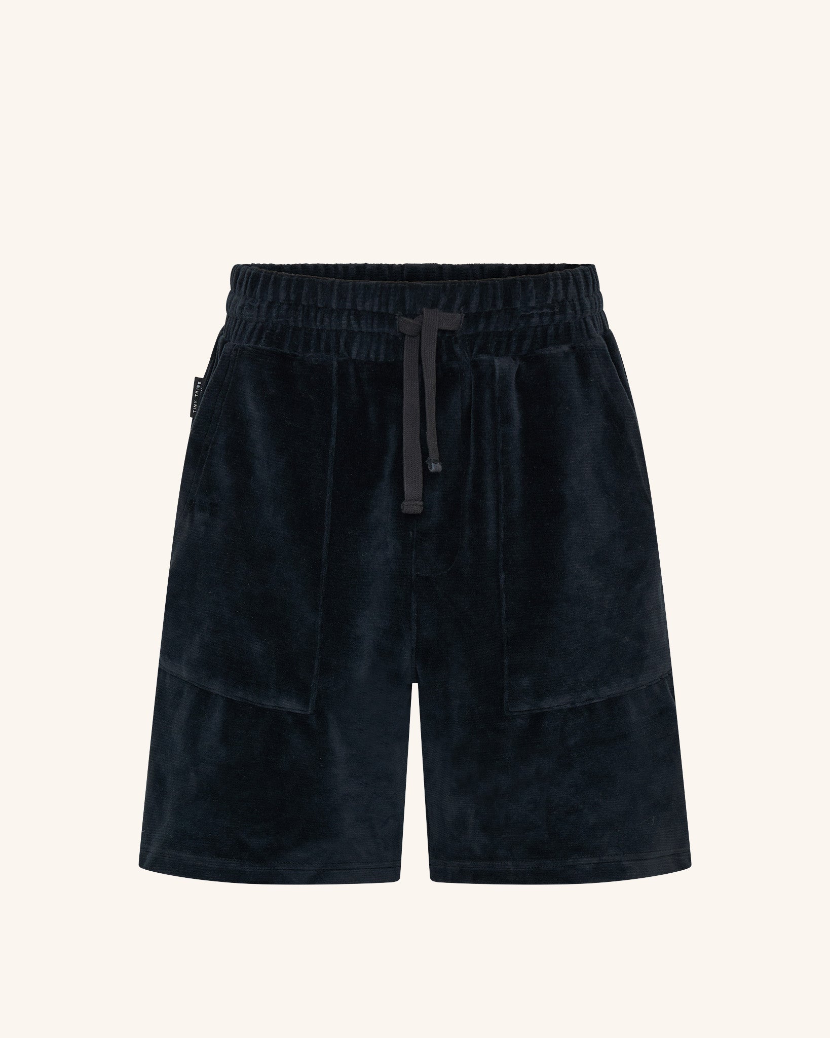 Short en velours côtelé noir