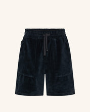 Short en velours côtelé noir