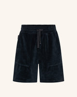 Short en velours côtelé noir