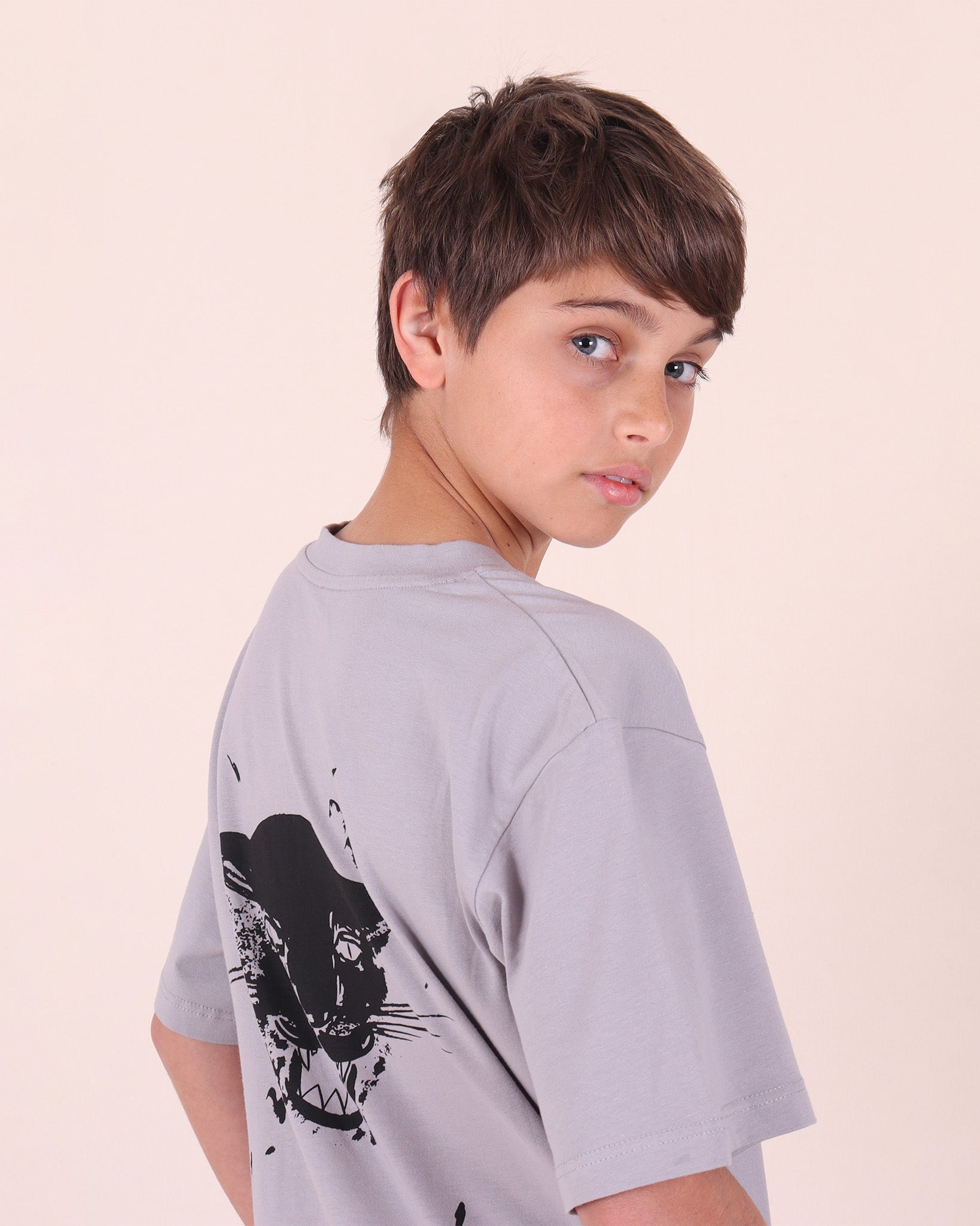 T-shirt graphique gris